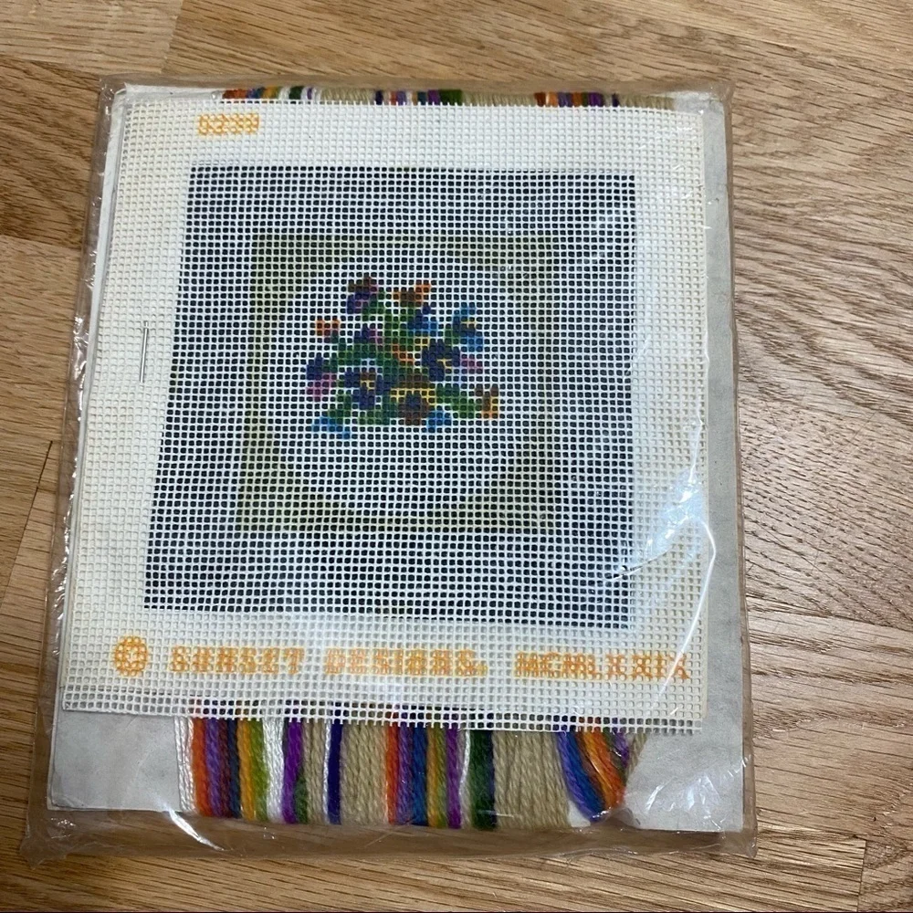 Vintage Jiffy Needlepoint Lace Nosegay Tan Floral Craft Kit NEW